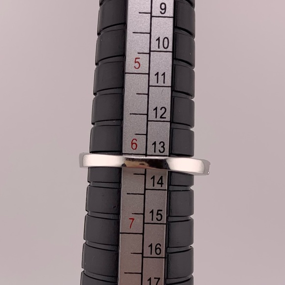 RUBY RING PRINCESS CUT 925 Sterling Silver CZ Size 6 Lab Created JULY birthstone - Picture 11 of 12